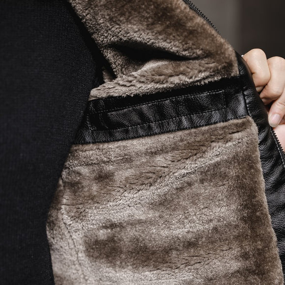 Jaqueta Masculina de Couro Quente e Estilosa
