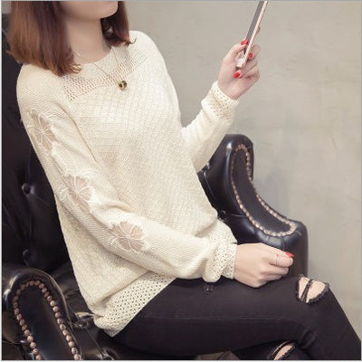 Suéter Patchwork Elegante de Cuello Redondo y Manga Larga - Image 9