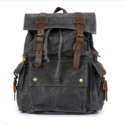 Mochila Retro de Lona Encerada Estilo Europeo y Americano - Image 4