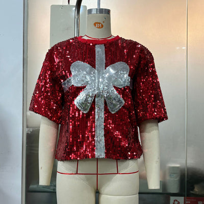 Blusa Deportiva con Lentejuelas - Corte Holgado y Casual - Image 8