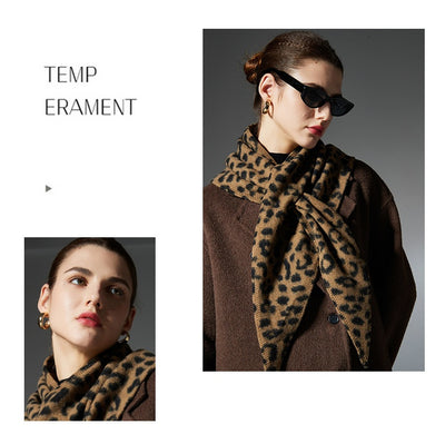 Chal Triangular Reversible con Estampado Leopardo - Colección Otoño Invierno - Image 8