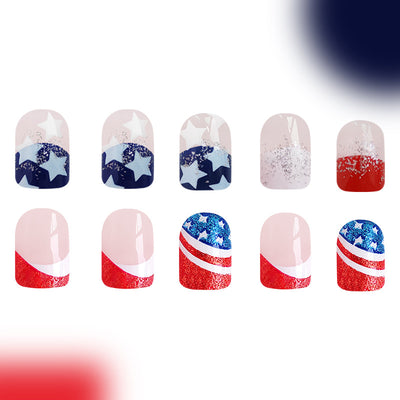 Uñas Decoradas Estrella de Cinco Puntas - Diseño Independencia - Image 4