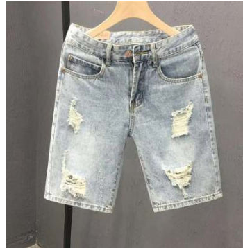 Pantalones Cortos Denim para Hombre con Roturas Desgarradas - Image 7