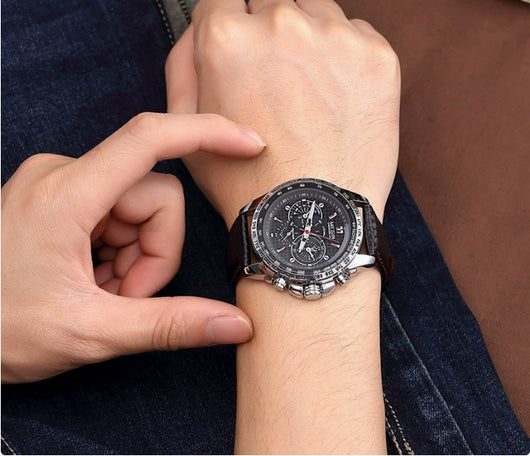 Reloj de Lujo para Hombre 1010 - Correa de Cuero, Resistente al Agua 3ATM - Image 10