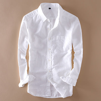 Camisa de Lino Blanca Clásica para Hombre - Image 6