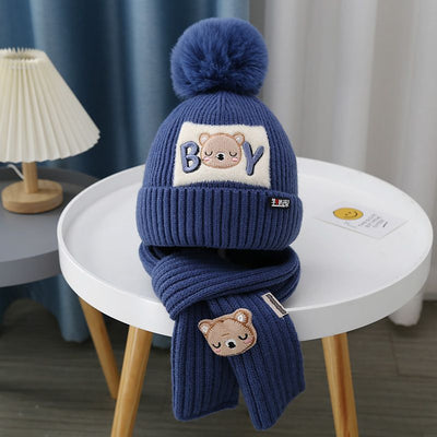Gorro y Bufanda Tejida para Bebé - Conjunto Osito Calientito - Image 4