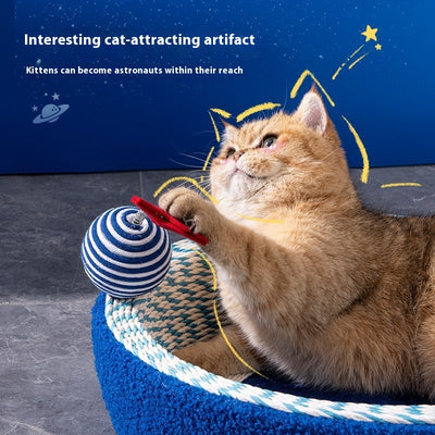 Rascador Tejido Redondo Diseño Cielo Estrellado para Gatos - Image 4