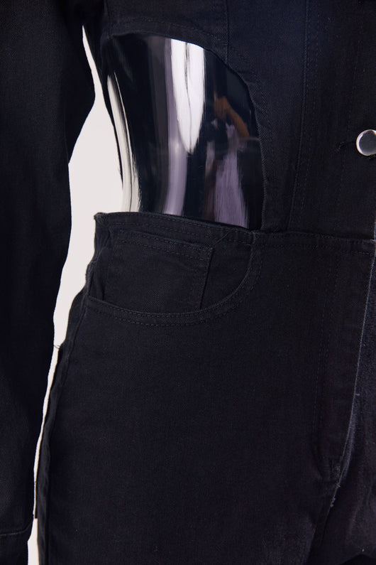 Jumpsuit Denim Casual con Diseño Hueco y Cintura Elástica - Image 12
