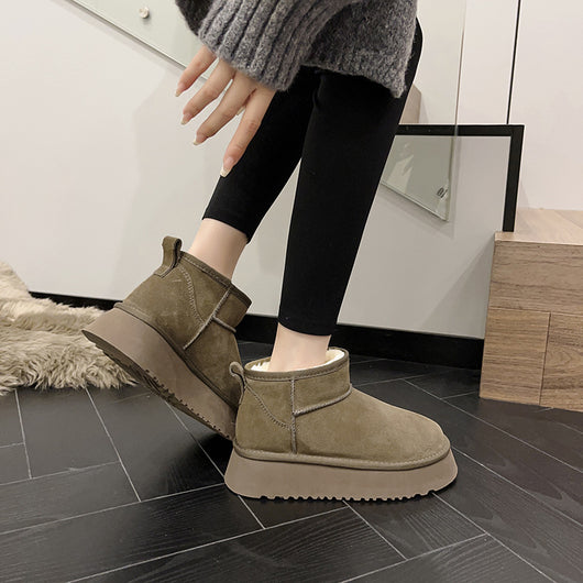 Botas Cortas de Cuero Genuino para Nieve - Image 12