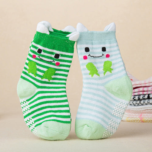 2 Pares de Calcetines de Algodón para Bebé con Diseños de Animales en 3D