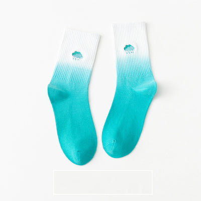 Calcetines Medianos para Mujer con Bordado Tie-Dye Colorido - Image 16