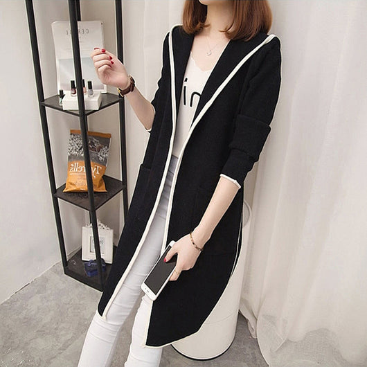 Abrigo Cardigan Trench de Largo Medio para Mujer