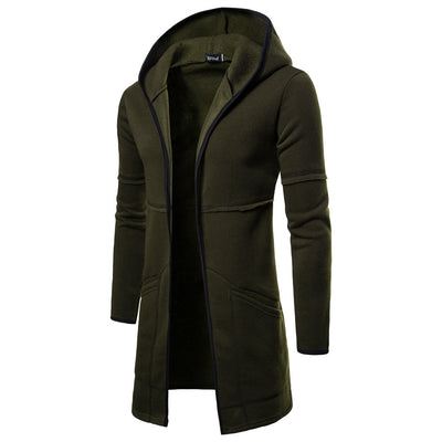 Suéter Cardigan con Capucha de Color Sólido para Hombre - Image 5
