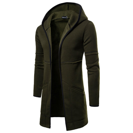 Suéter Cardigan con Capucha de Color Sólido para Hombre - Image 5