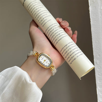Reloj de Moda con Perla - Diseño Ovalado Minimalista para Mujer - Image 14