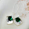 Alloy Orchid Long Crystal Earrings Verde