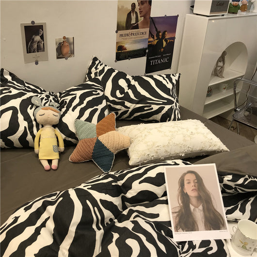 Juego de Cama Estampado Cebra 4 Piezas, Algodón 100% Puro - Image 10