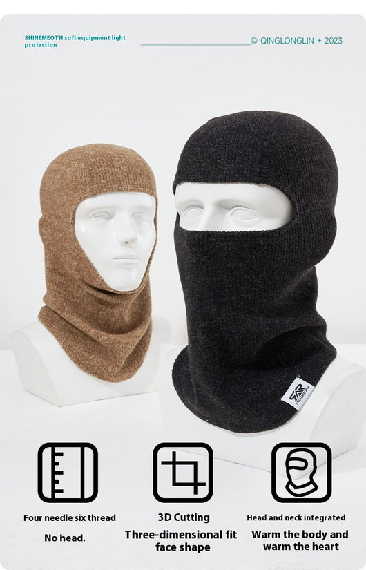 Morning glory red balaclava made from polar fleece windproof fabric, covering the head, neck, and lower face. - Image 16