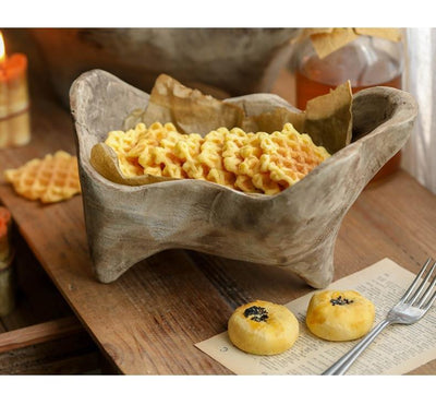 Bandeja de Madera Maciza con Patas - Diseño Irregular para Pan y Frutas - Image 13