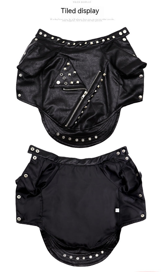 Abrigo de Cuero para Mascotas - Ropa de Moda Coreana para Perros y Gatos - Image 7