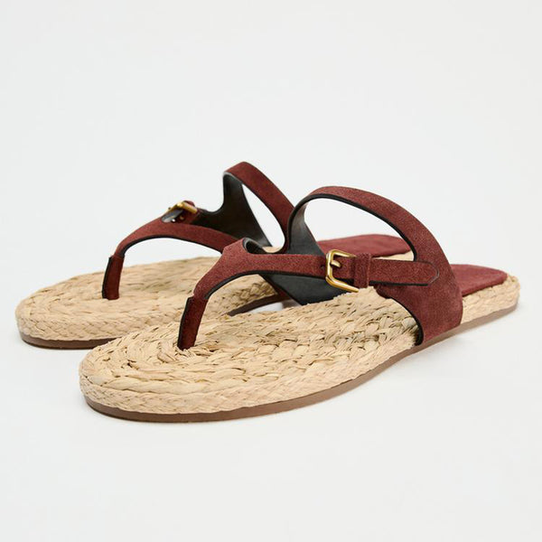 Sandalias Tejidas para Mujer - Chanclas Cómodas de Verano para Playa y Exterior