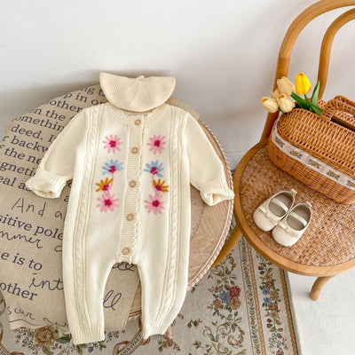 Pelele Tejido Artesanal con Bordados para Bebé Niña - Image 10