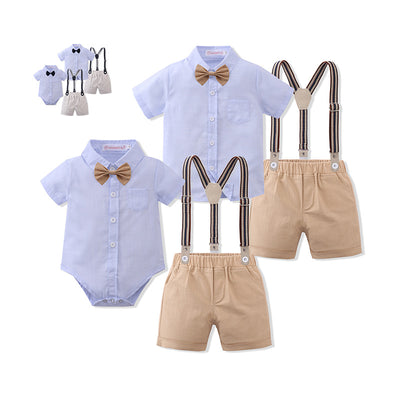 Traje Infantil de Verano con Tirantes y Manga Corta