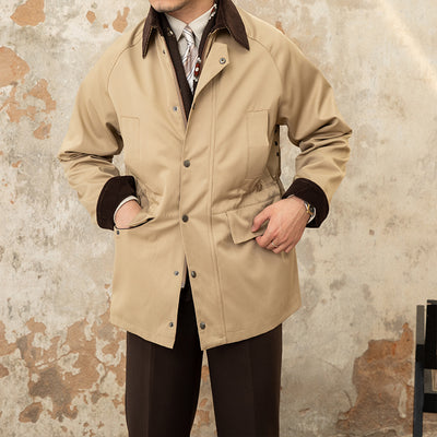 Chaqueta Impermeable Estilo Retro Italiano con Costuras de Solapa - Image 9