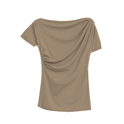 Blusa Slim Fit con Pliegues y Cuello Tortuga Corto - Image 10