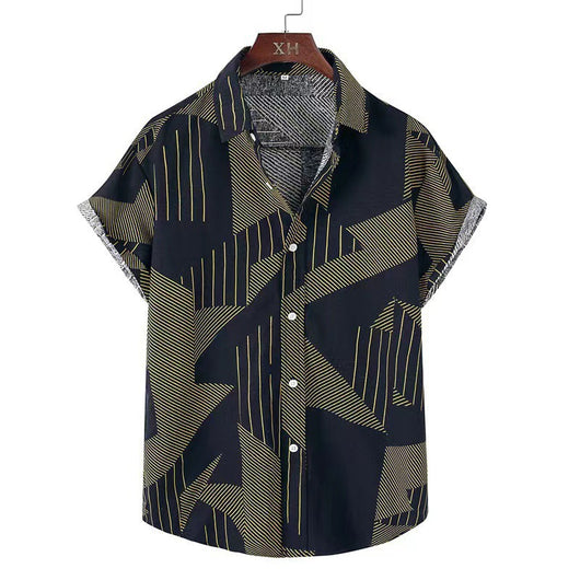 Camisa Casual de Manga Corta con Estampado para Hombre - Image 2