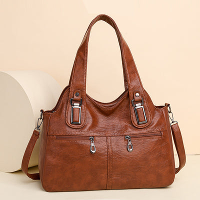 Bolso de Cuero Suave Gran Capacidad Estilo Retro Vintage - Image 3