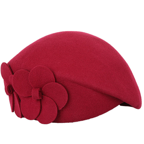 Boina Doble Flor de Lana - Elegancia y Estilo Sofisticado