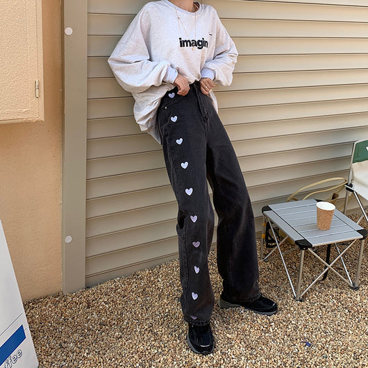 Pantalones Vaqueros Blancos de Cintura Alta y Pierna Ancha Estilo Hong Kong - Image 7