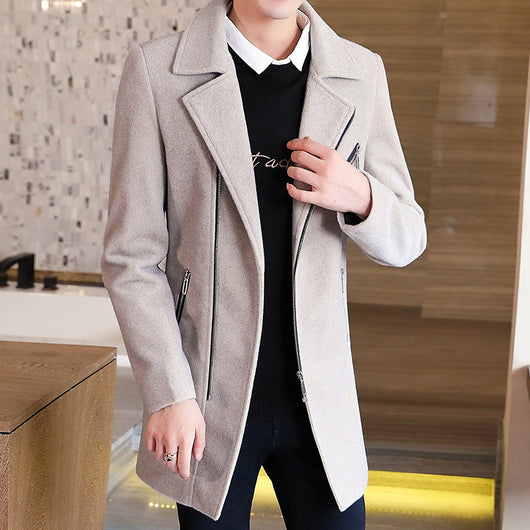 Abrigo de Invierno para Hombre en Lana y Cachemira - Chaqueta Negra Elegante - Image 8