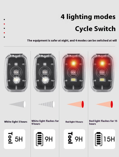 Luz Trasera Bicolor para Bicicleta - Faro de Advertencia Nocturno Compacto - Image 14