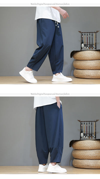 Pantalones Cortos de Verano Hombre - Seda de Hielo Ligeros Pierna Ancha - Image 14