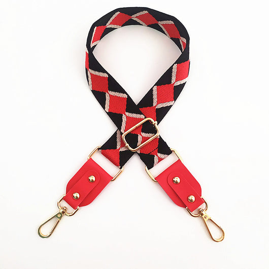 Correa Ajustable para Bolso Mensajero con Tejido Jacquard y Detalles en Cuero - Image 11