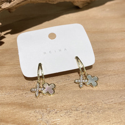 Aretes de Flor Madreperla Doble Capa - Elegancia Femenina - Image 4