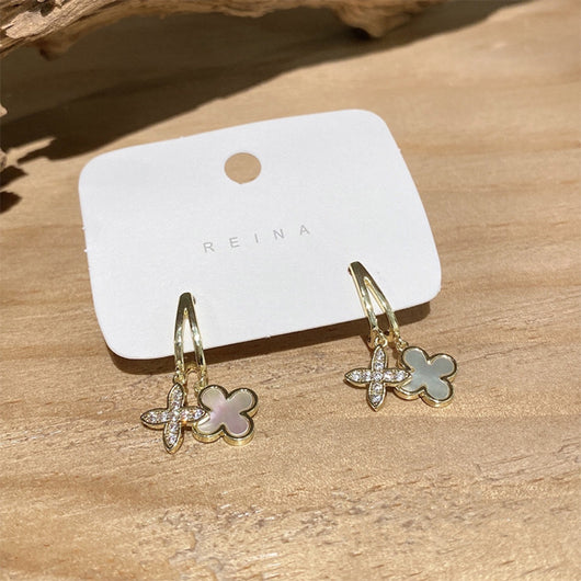Aretes de Flor Madreperla Doble Capa - Elegancia Femenina - Image 4