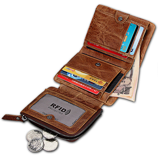 Billetera Retro de Cuero para Hombre con Múltiples Compartimentos - Image 3