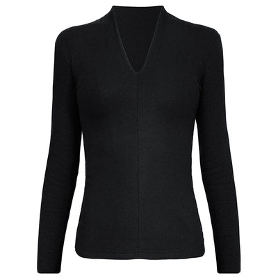 Blusa Básica de Cuello V y Manga Larga para Mujer - Image 5