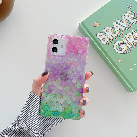 Funda Celular con Patrón Escama de Pez Electrochapada y Borde Recto - Image 5