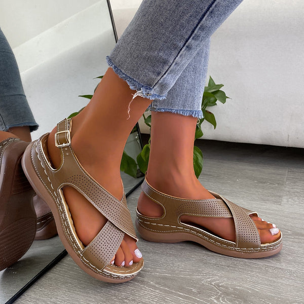 Sandalias Cómodas Talla Grande con Cuña - Estilo Europeo y Americano