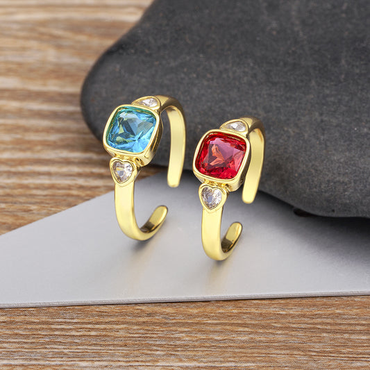Anillo de Corazón con Diamantes Micro Pavé para Mujer