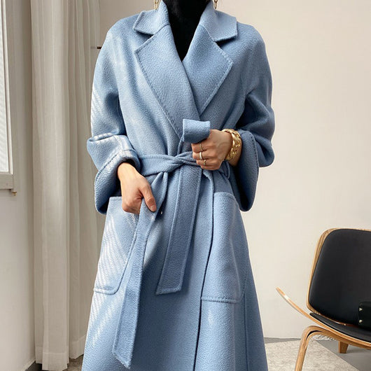 Abrigo Reversible de Cachemira para Mujer - Corte Holgado Otoño Invierno - Image 6