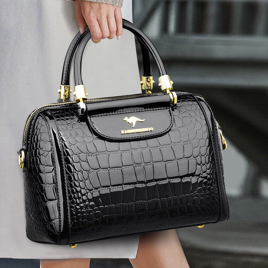 Bolso Bandolera de Cuero Charol Brillante para Mujer