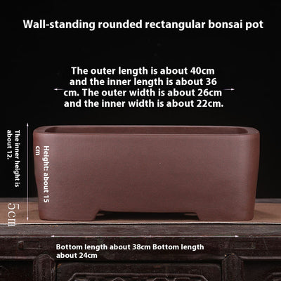 Maceta Rectangular de Cerámica Yixing Purple Sand - Image 10