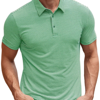 Camisa Hombre Rayas Contraste Manga Corta Suelta Verano