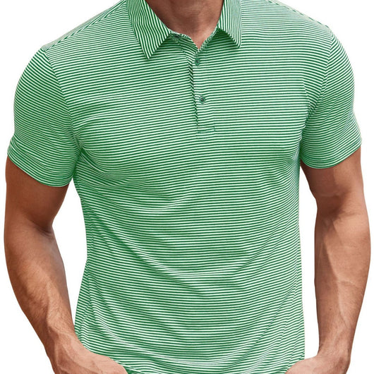 Camisa Hombre Rayas Contraste Manga Corta Suelta Verano
