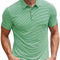 Camisa Hombre Rayas Contraste Manga Corta Suelta Verano